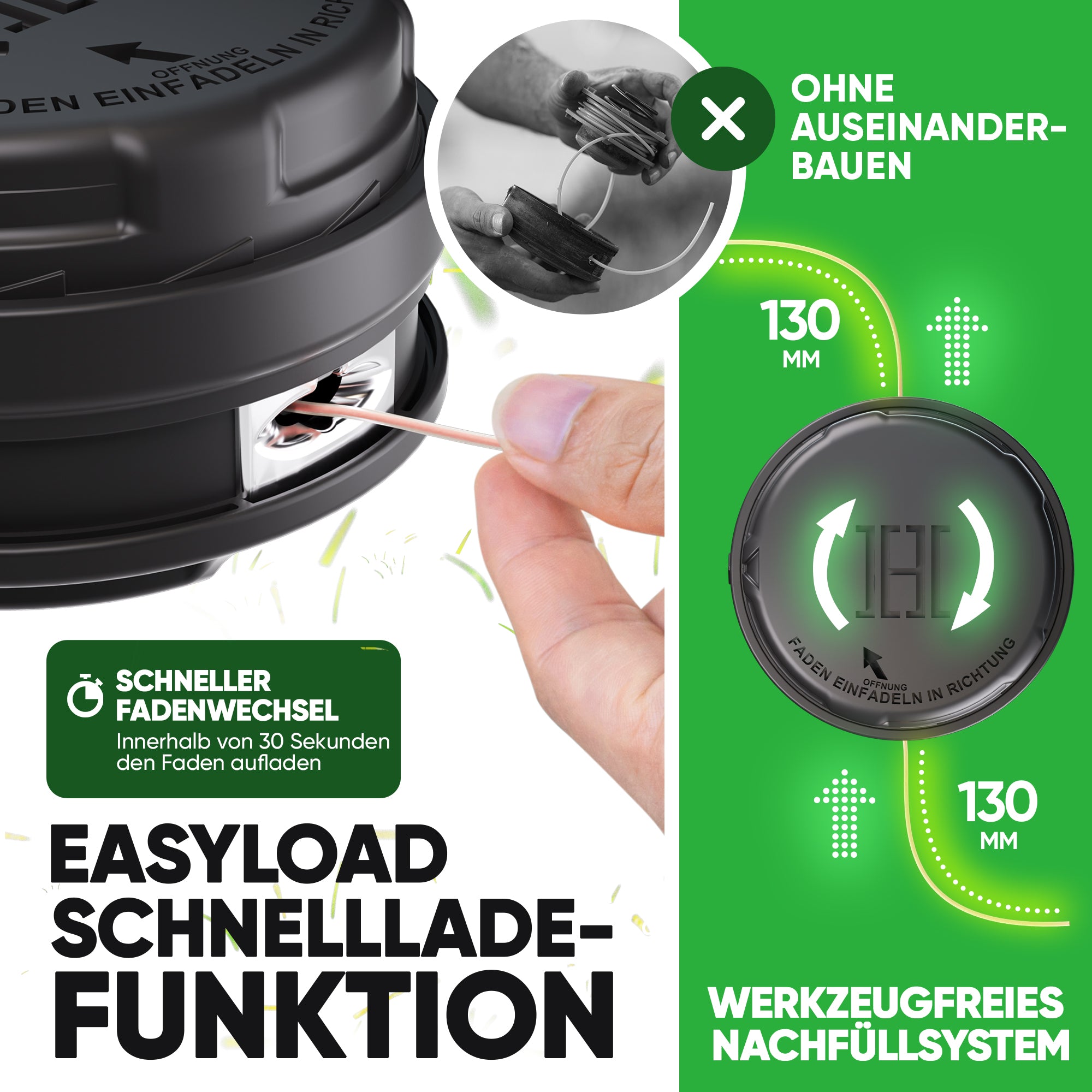 Fadenkopf für Motorsense mit Tap & Go System