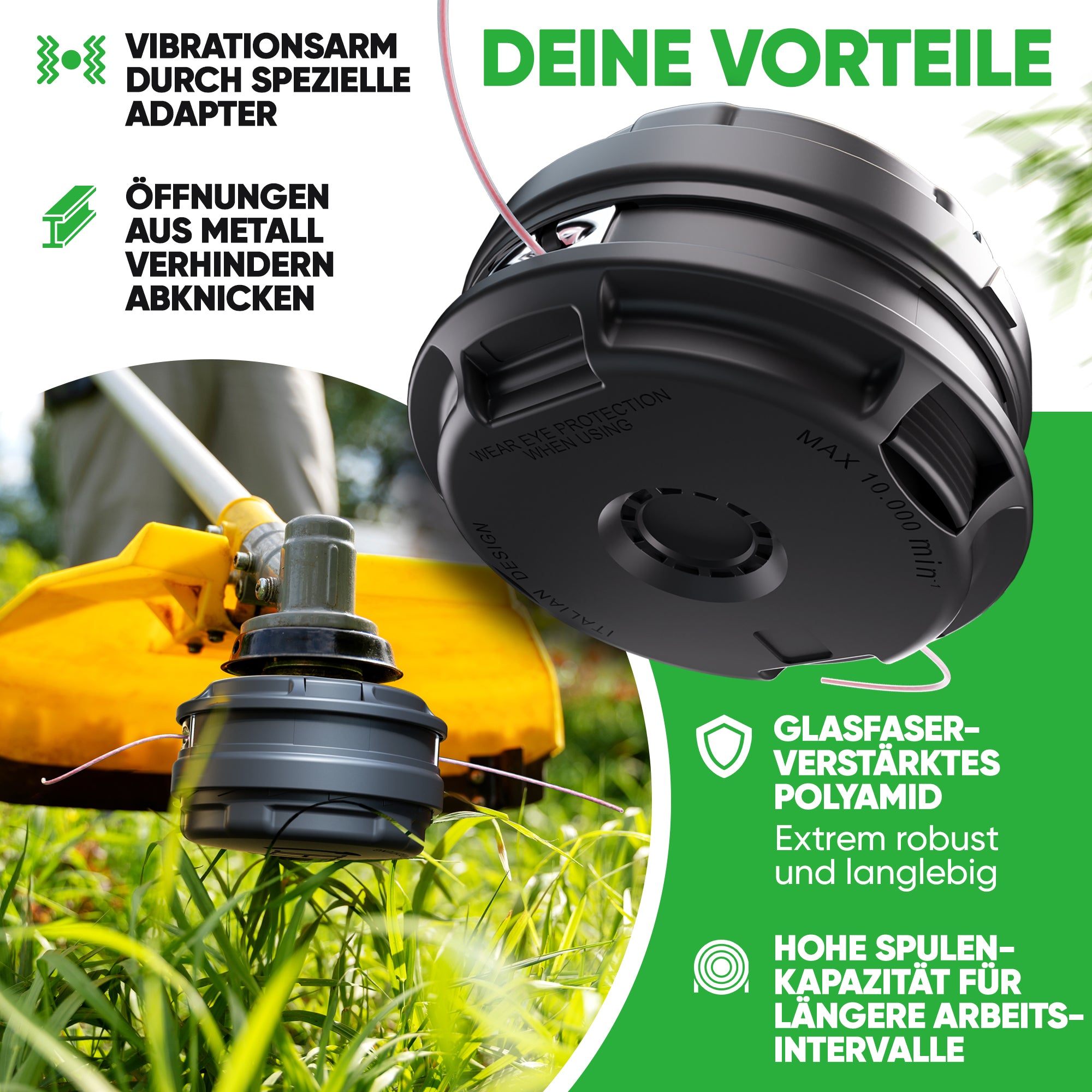 Fadenkopf für Motorsense mit Tap & Go System