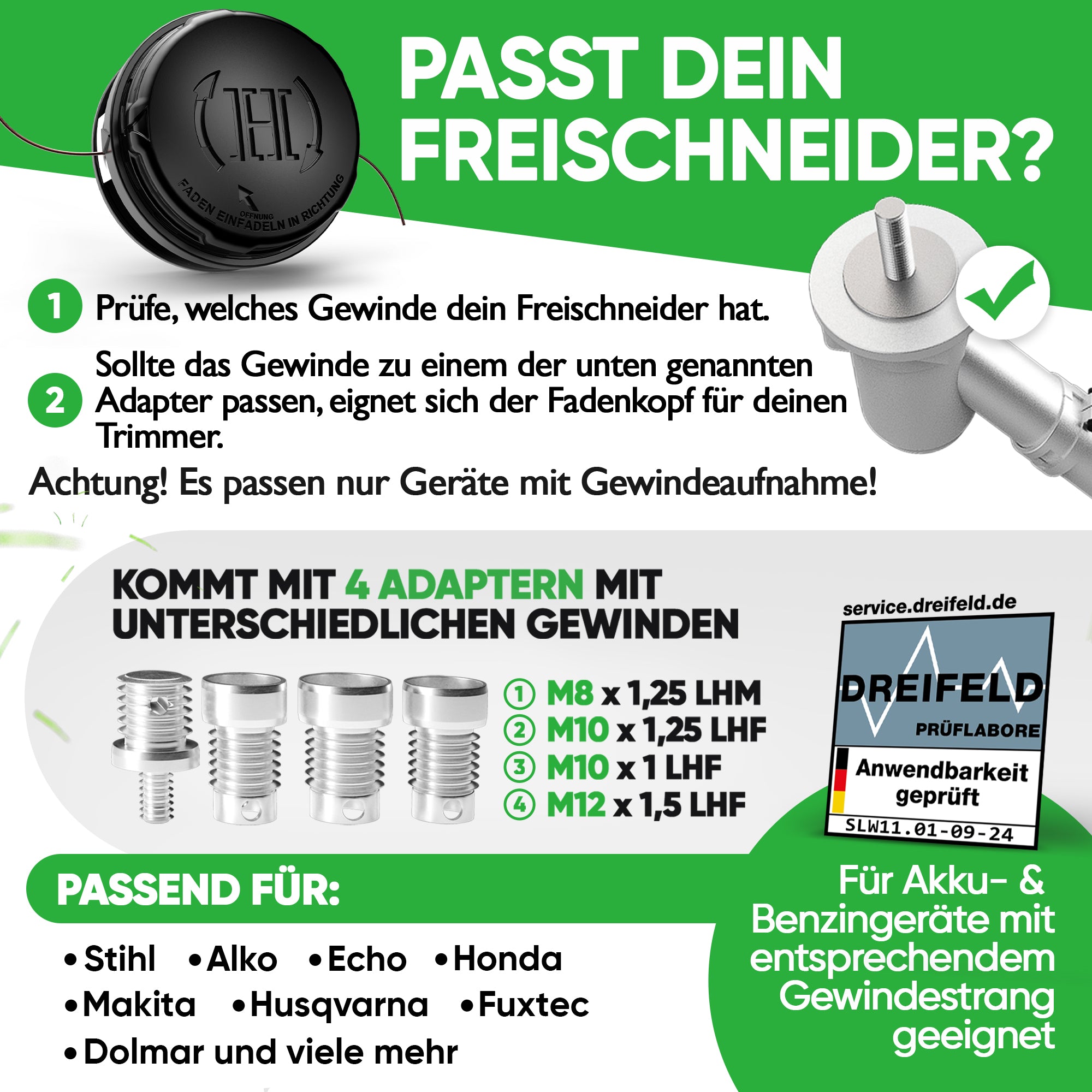 Fadenkopf für Motorsense mit Tap & Go System