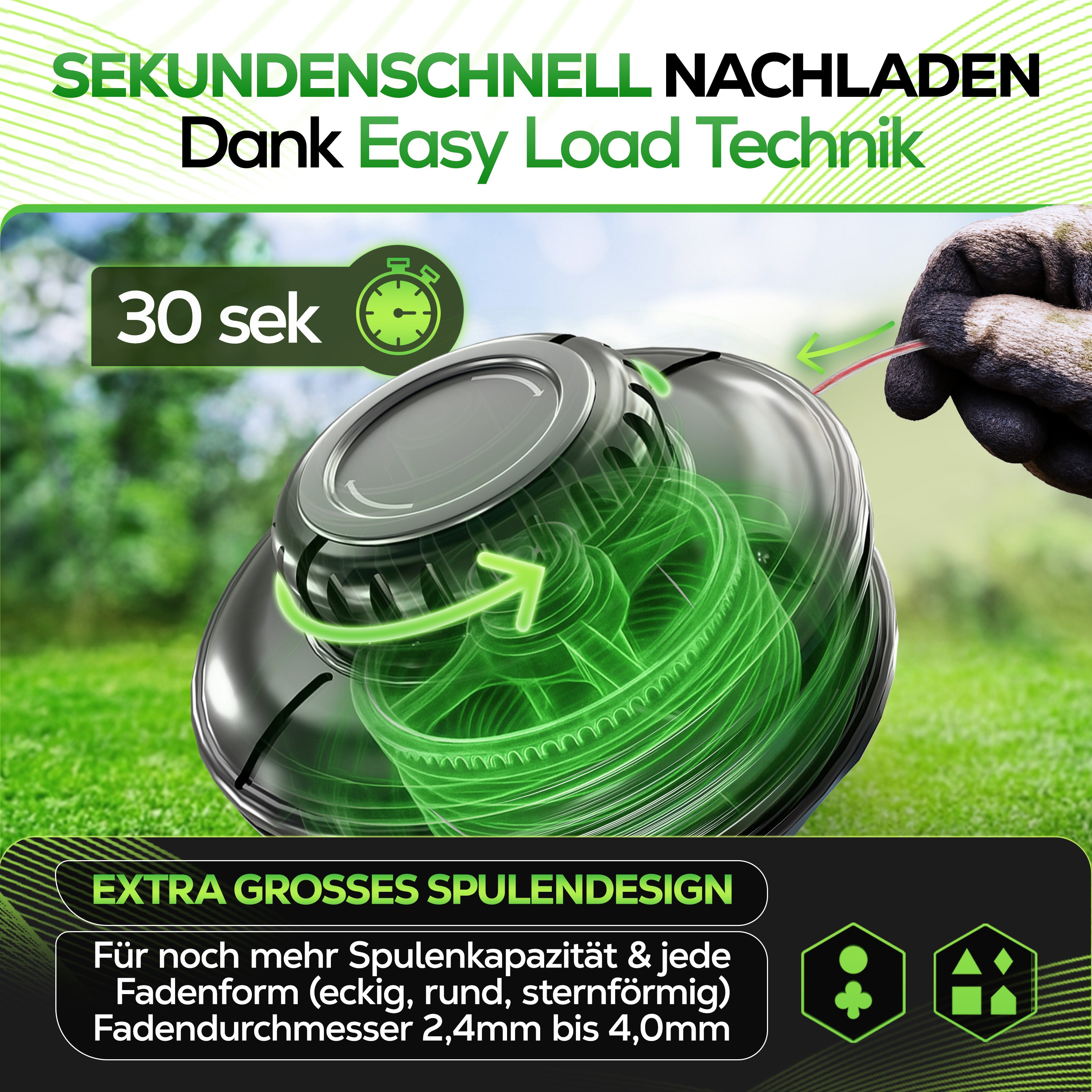 Großer Metall Fadenkopf